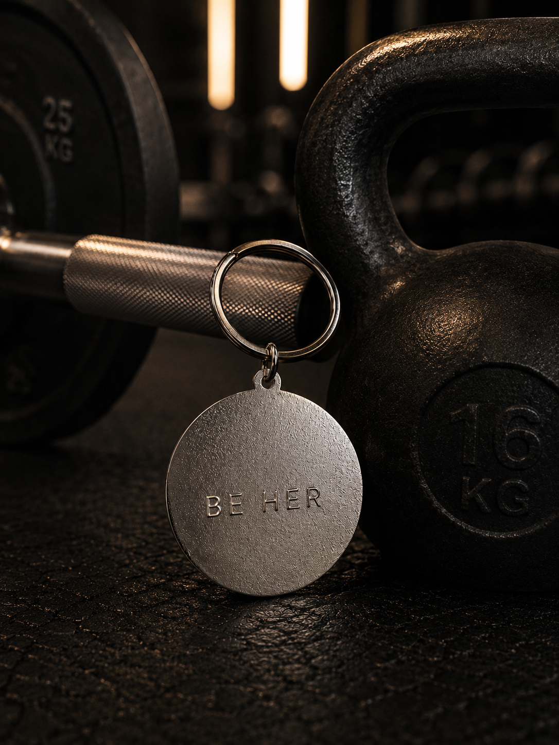 Strong Not Sorry Enamel Keyring - 40mm Dumbbell Design (3 colourways)