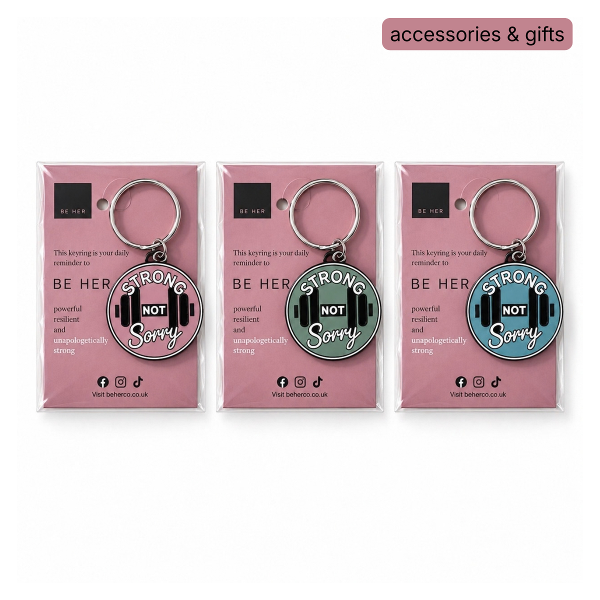 Strong Not Sorry Enamel Keyring