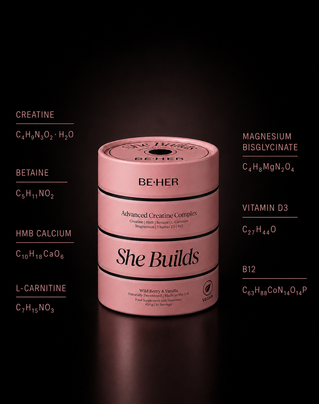 She Builds advanced creatine complex for women